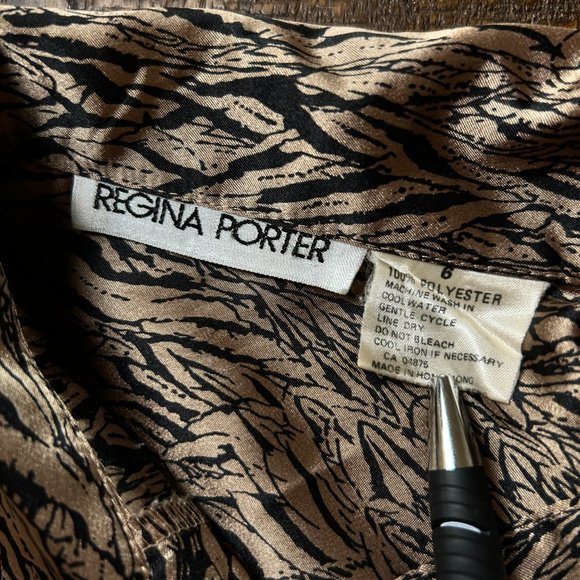 Vintage long sleeve Regina Porter M zebra print black and silver - Picture 8 of 8